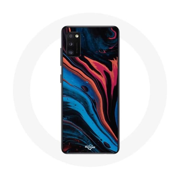 Cover til Oppo A16 Abstrakt tekstur blå sort rød