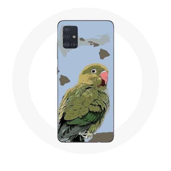 Fodral för Samsung Galaxy A51 5G Parakiter Fåglar grön