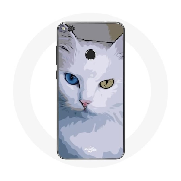Fodral för Huawei P8 Lite 2017 Turkisk katt med blått och gult öga