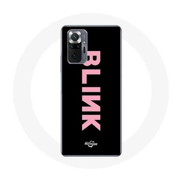 Skydd för Xiaomi Redmi Note 10 Pro Blink Fandom Blackpink Logotyp Rosa På Svart Bakgrund