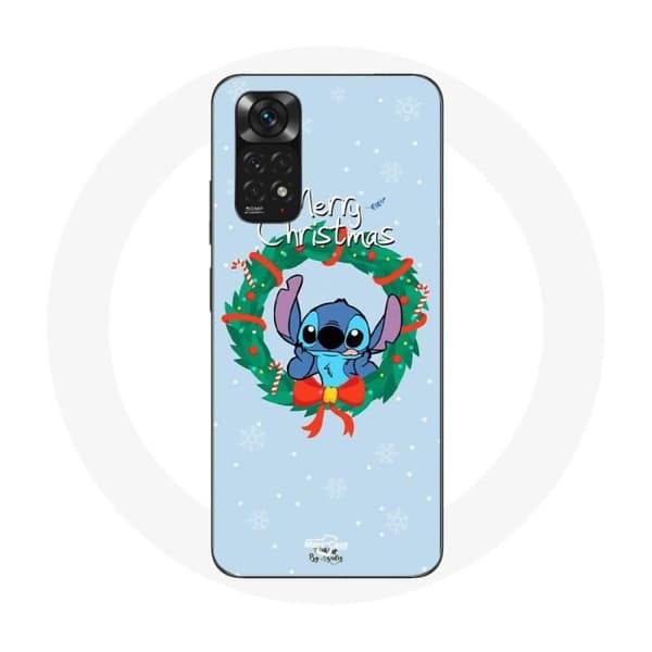 Coque för Xiaomi Redmi Note 11S Stitch snö glad jul blå