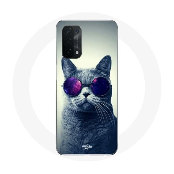 Coque для Oppo A74 Chat aurinkolasit Tyylillä