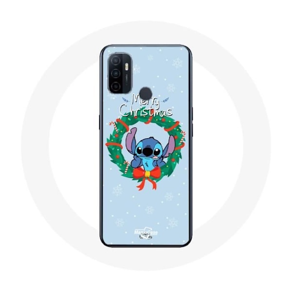 Coque för Oppo A53 Stitch snö glad jul blå