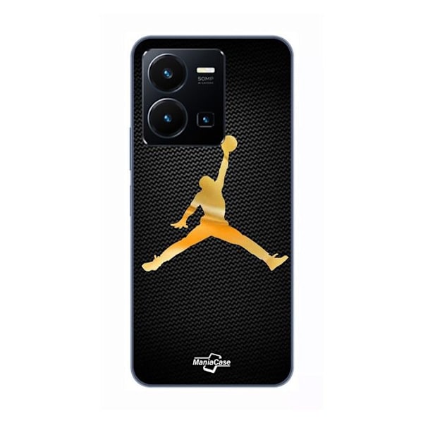 Coque För Vivo Y35 4G Jordan-logotyp 23 nike basket färg guld Maniacase SVART