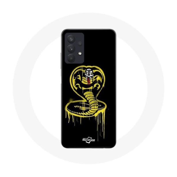 Coque - Maniacase - Samsung Galaxy A32 4G - Cobra Kai-logga - Gul - Flexibel Gul svart