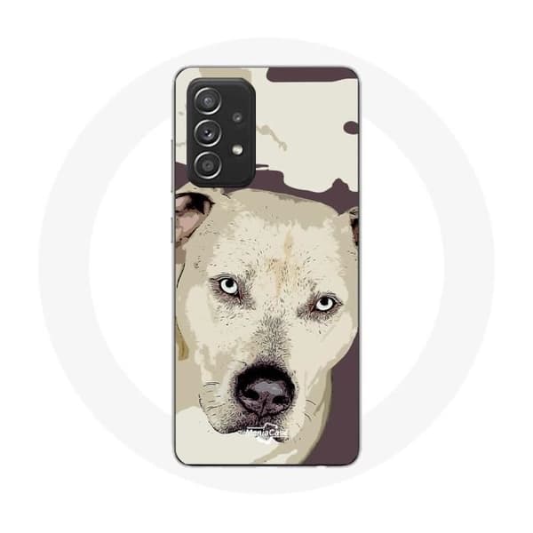 Coque - Samsung - Galaxy A52 - Pitbull Hund - Tålig - Vit Vit
