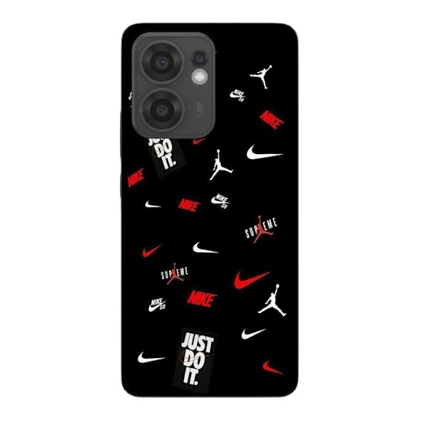 Telefonfodral - NIKE JORDAN - Oppo Reno 13F - Silikon - Mjuk - Svart/Röd/Vit Svart