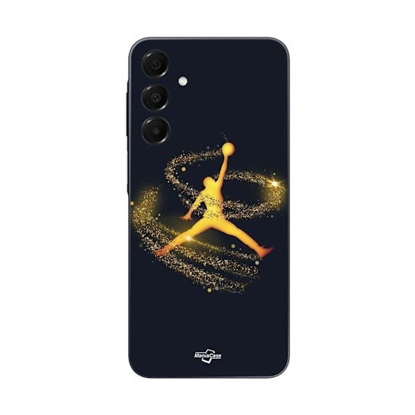 Coque för Samsung Galaxy A16 Jordan-logotyp glittrande guld Maniacase Svart