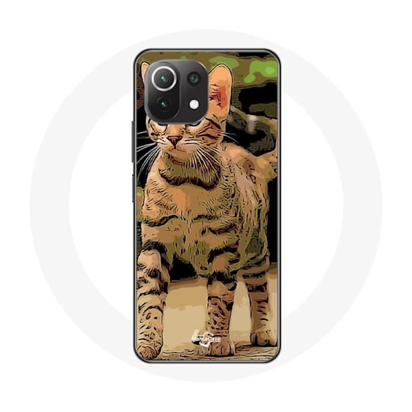 Skydd för Xiaomi Mi 11 Lite Bengal ras av kattteckning.