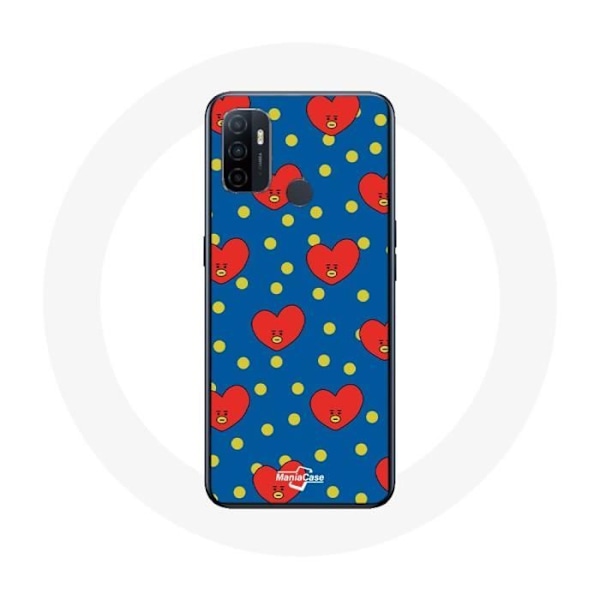 Coque för Oppo A53 BTS Bangtan Killar BT21 TATA med V Blå Bakgrund