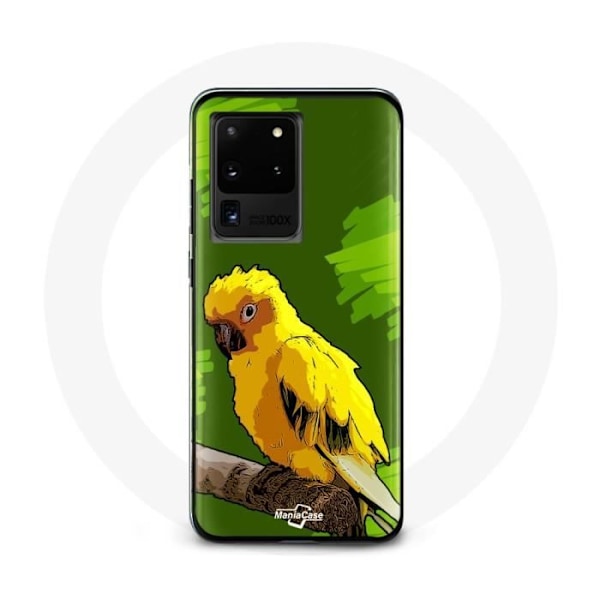Coque - Samsung - Galaxy S20 Ultra - Papegojor - Gul - Mjuk Gulgrön