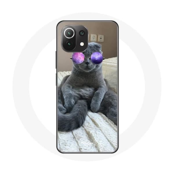Cover til Xiaomi Mi 11 Lite Kat med violette briller