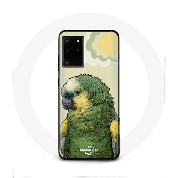 Cover - Amazon - Samsung Galaxy S11 Plus - Blød - Grøn - Papegøjer Grön