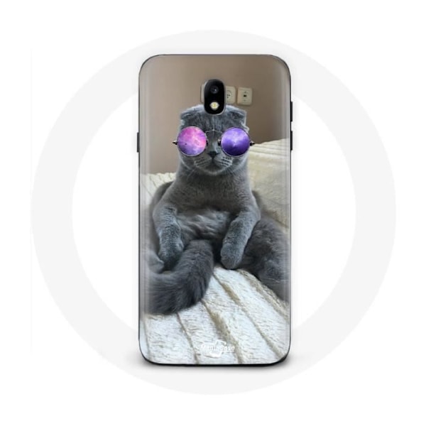 Fodral för Samsung Galaxy J5 2017 Katt Lila Glasögon Stil