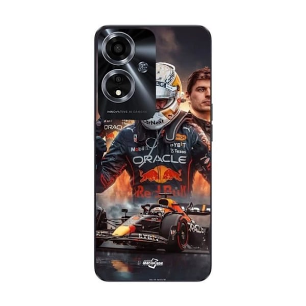 Coque för Oppo A59 5G - Maniacase - Max Verstappen F1 - Mjuk - Svart - Konst Tapet