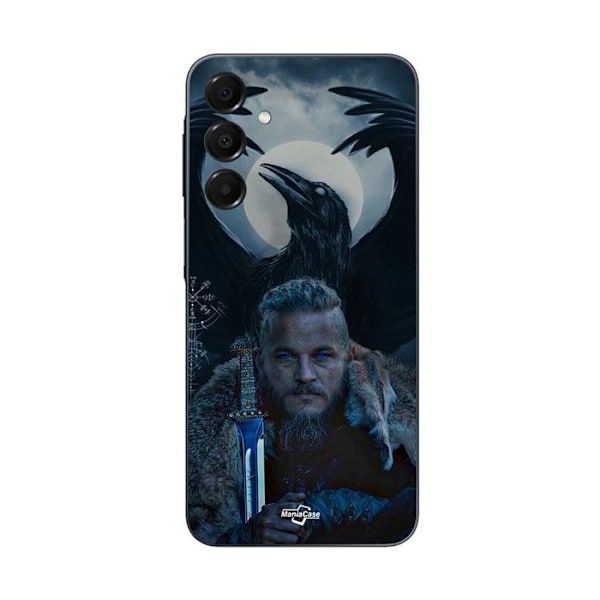 Skydd för Samsung Galaxy A15 Vikings Ragnar Lothbrok korp Maniacase SVART