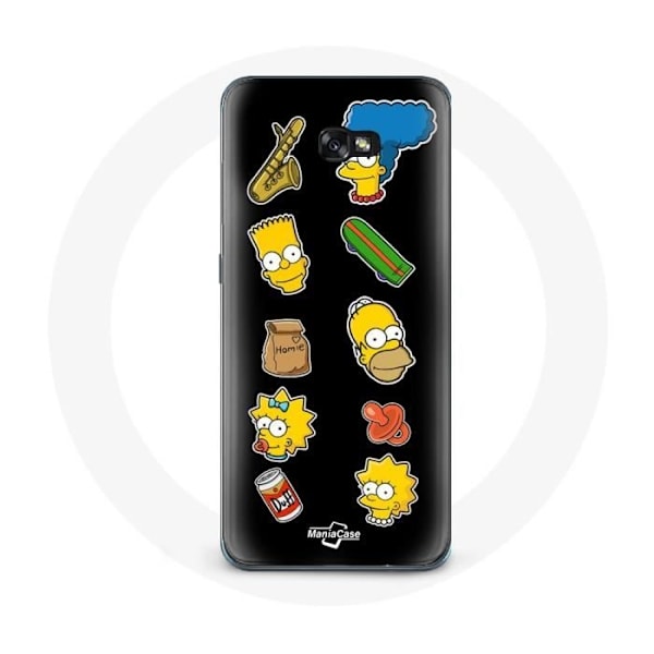 Skydd för Samsung A5 2016 Simpsons klistermärken svart bakgrund