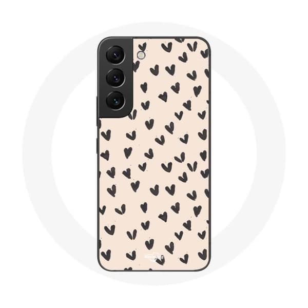 Cover til Samsung Galaxy S22 Abstrakt tekstur med sorte hjerter