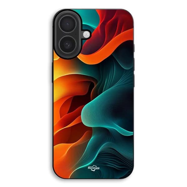 Cover til iPhone 17 Abstrakt tekstur i orange og blå Orange, Blå