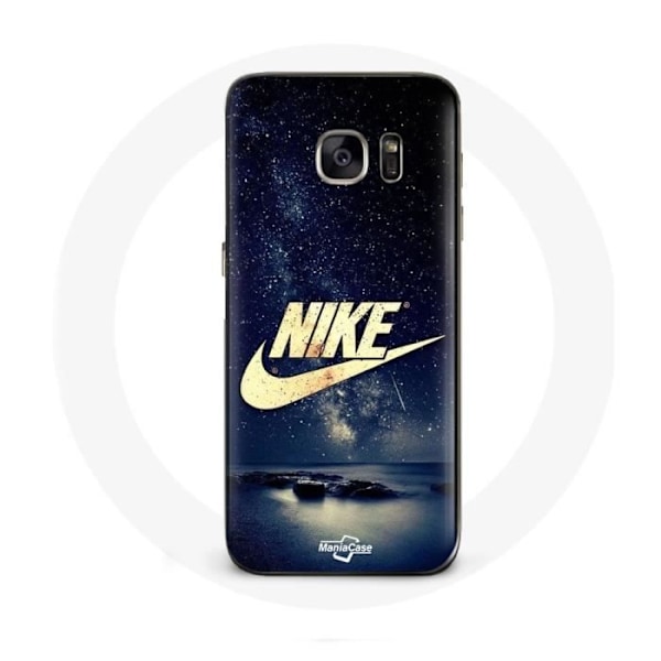 Coque - Nike - Samsung Galaxy S7 Edge - Guldigt Logotyp - Stjärnklar Natt - Mjuk Doré, Stjärnig Natt