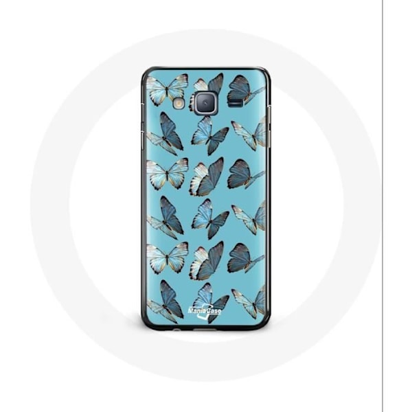 Skydd för Samsung Galaxy j5 Fjärilar Blå Bakgrund
