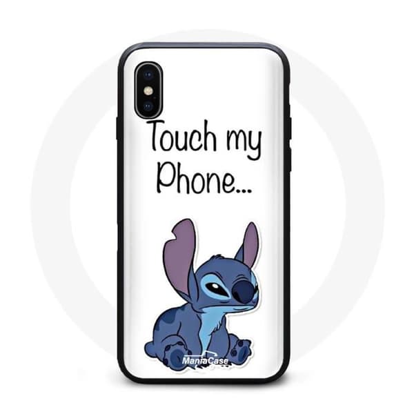 Coque - Stitch - IPhone XS Max - Blød - Sort - Unisex