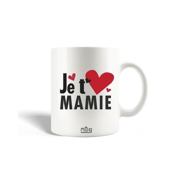 Keramikmugg - Jag älskar dig mormor - 30cl - Vit - Tål diskmaskin - Rund