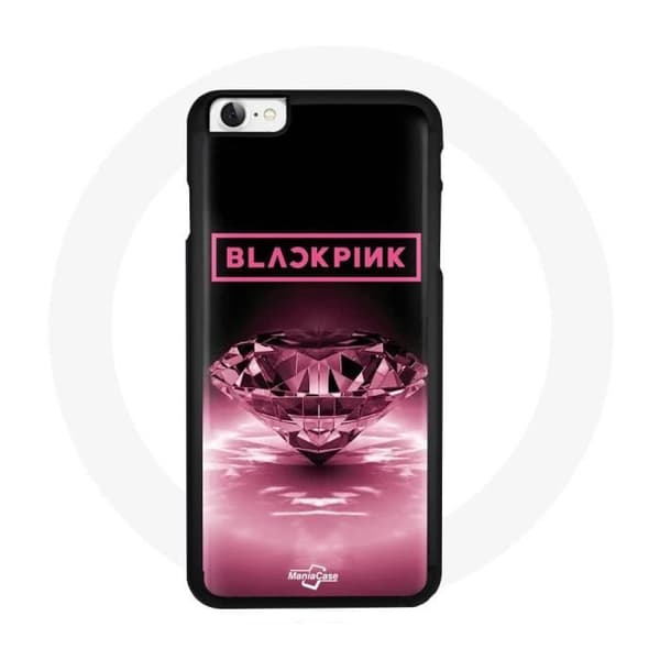 Coque - Maniacase - Iphone 7 - Sort - Blackpink Logo - Diamantfinish Rosa