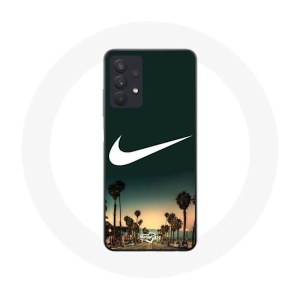 Coque Maniacase för Samsung Galaxy A32 4G nike-logotyp bakgrund Kaliforniska palmer på natten
