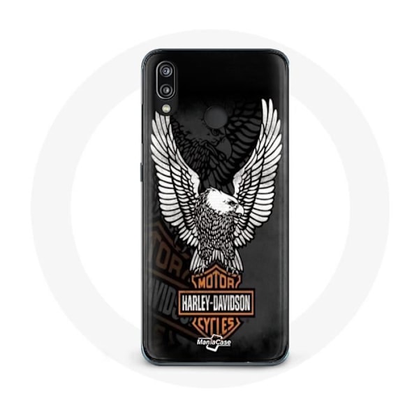 Skydd för Huawei P20 Lite - Harley Davidson - Örnlogga - Mjuk - Svart - Skydd