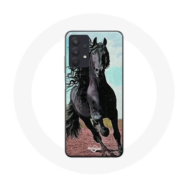 Coque Maniacase för Samsung Galaxy A32 4G Häst Svart Av Friziska Rasen