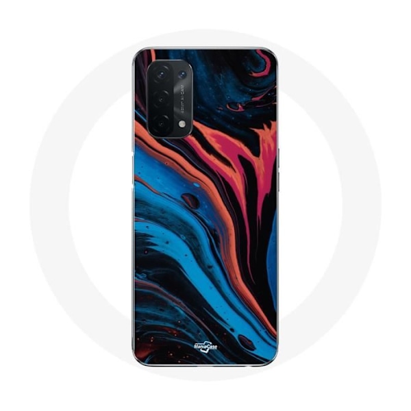 Skal till Oppo A74 Abstract textur blå svart röd