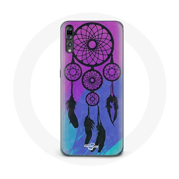 Cover til Huawei P20 Drømmefanger Sort Blå og Lilla Baggrund