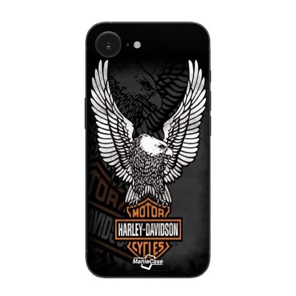 Coque Maniacase För Iphone 16E harley-davidson-mini-poster-logotyp-örnen Svart