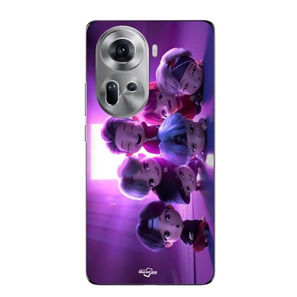 Telefonfodral - Maniacase - Oppo Reno 11 5G - Silikon - Mjuk - BTS Kpop Svart