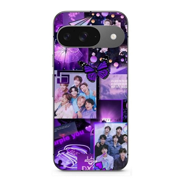 Coque - MANIACASE - Google Pixel 9 - BTS KONCEPT VIOLET - Mjuk - Silikon Svart