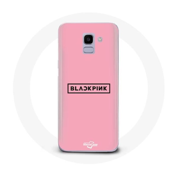 Coque för Samsung Galaxy J6 2018 Blackpink K-pop-grupp Logotyp Rosa Bakgrund