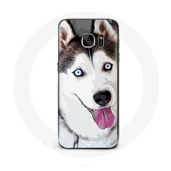 Husky vit med blå ögon skydd för Samsung Galaxy S6 edge