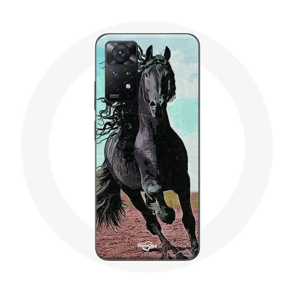 Coque - Sort Hest - Redmi Note 11 Pro 5G - Beskyttelse - Dekoration - Hvid