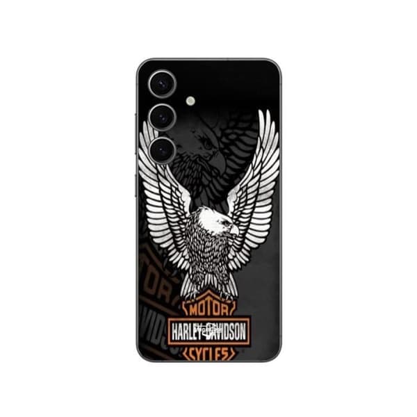 Coque - Harley-Davidson - Samsung Galaxy S24 - Pehmeä - Musta - Kotkalogo