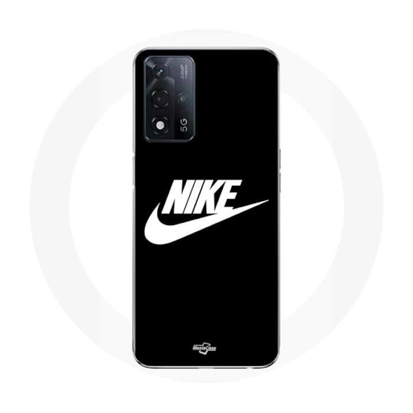 Coque Maniacase för Oppo A93s 5G med vit nike-logga och svart framsida