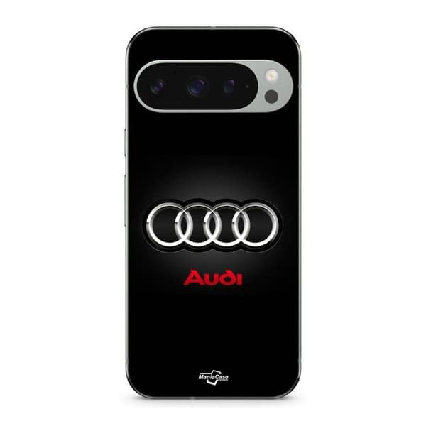 Cover til Google Pixel 9 Pro Audi bil logo grå og rød svart