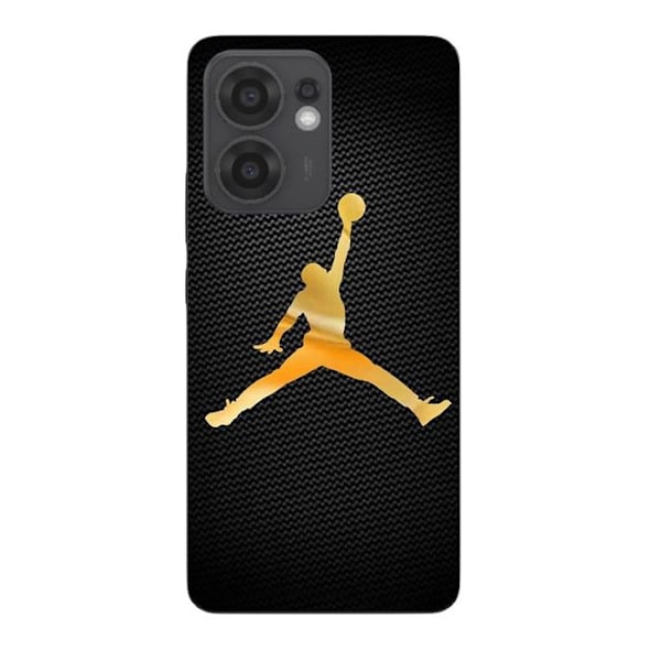 Coque Maniacase för Oppo Reno 13F Jordan-logotyp 23 nike basketfärg guld Svart