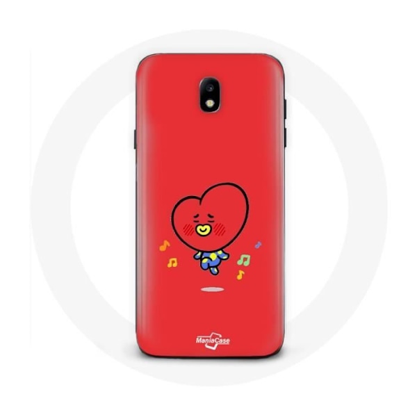 Coque för Samsung Galaxy J5 2017 Bangtan Boys BT21 TATA Röd Bakgrund