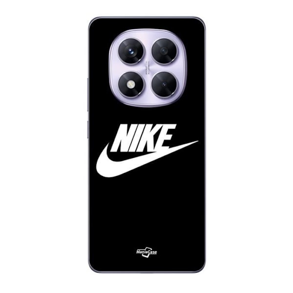 Coque Xiaomi Redmi Note 14 Pro 5G nike-logotyp vit framsida svart Maniacase