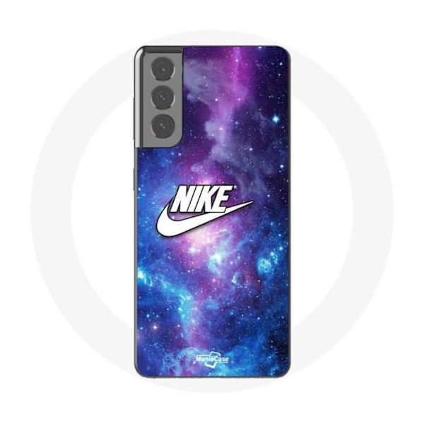 Coque för Samsung Galaxy S21 Nike Logotyp Vit Färgglad Rymd - Maniacase