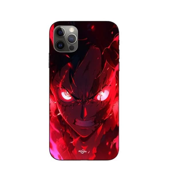 Coque - Maniacase - Iphone 14 Pro Max - Luffy Gear Art - Blød - Rød