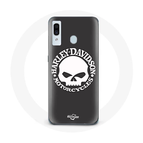 Coque - Harley Davidson - Samsung Galaxy A20 - Blød - Sort - Dødningehoved