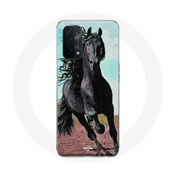 Coque - Den Svarta Hästen - Oppo A54 5G - Flexibel - Skydd - Syntetisk Svart