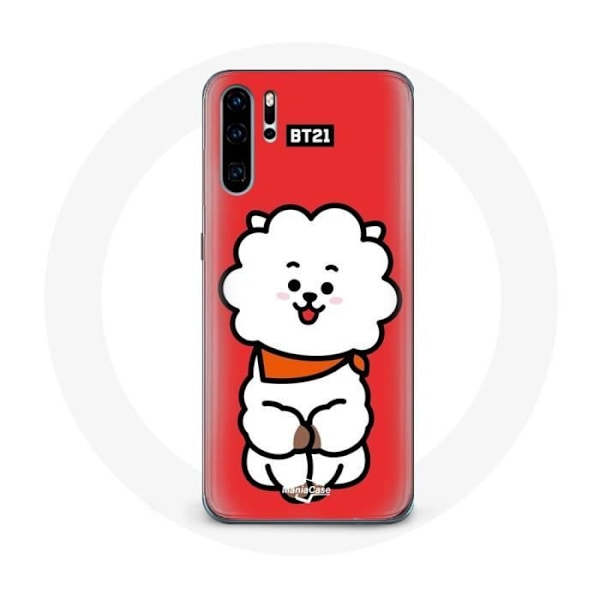 Coque för Huawei P30 BTS Bangtan Killar BT21 RJ från Jin Röd Bakgrund